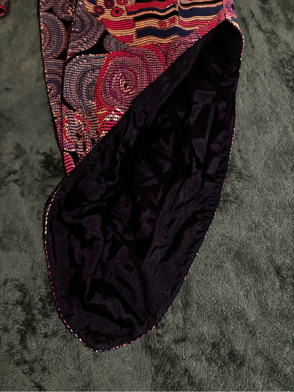 VIntage CACHE small asymmetrical GLAM goth metallic beaded midi dress 90’s Y2K - Picture 8 of 10